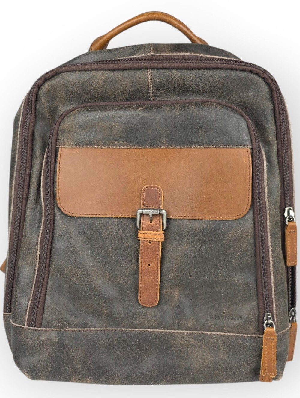 JACK GEORGES Dakota Laptop Backpack Distressed BUFFALO Leather RS516 (BROWN) New
